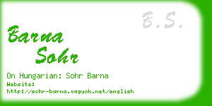 barna sohr business card